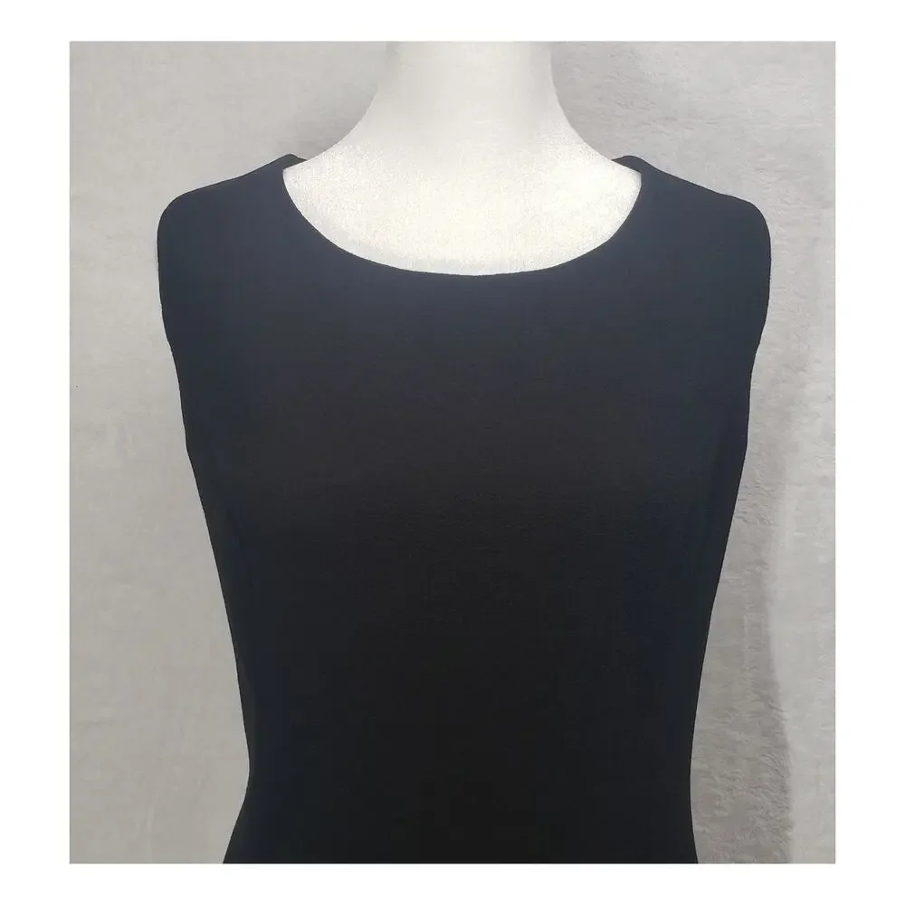 Danny & Nicole Black Sheath Dress Sz 12 Minimalist Y2K Corporate Chic Goth LBD